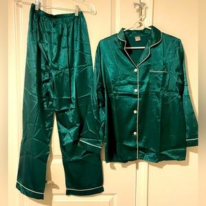 Green silky airy PJ SET pants